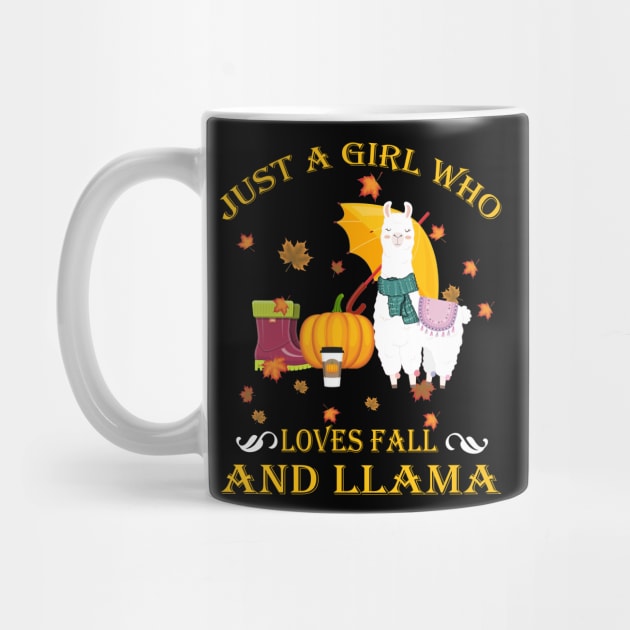 Just A Girl Who Loves Fall & Llama Funny Thanksgiving Gift by LiFilimon